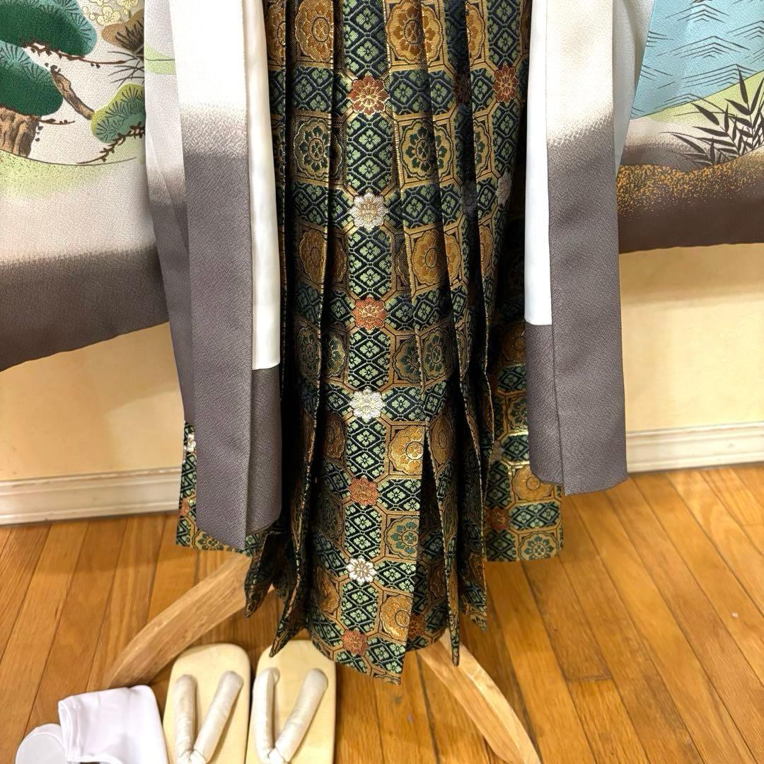 美品七五三五歳‼️白地豪華絢爛着物 男の子 袴 完全️フルセット‼️お家から揃えるなし