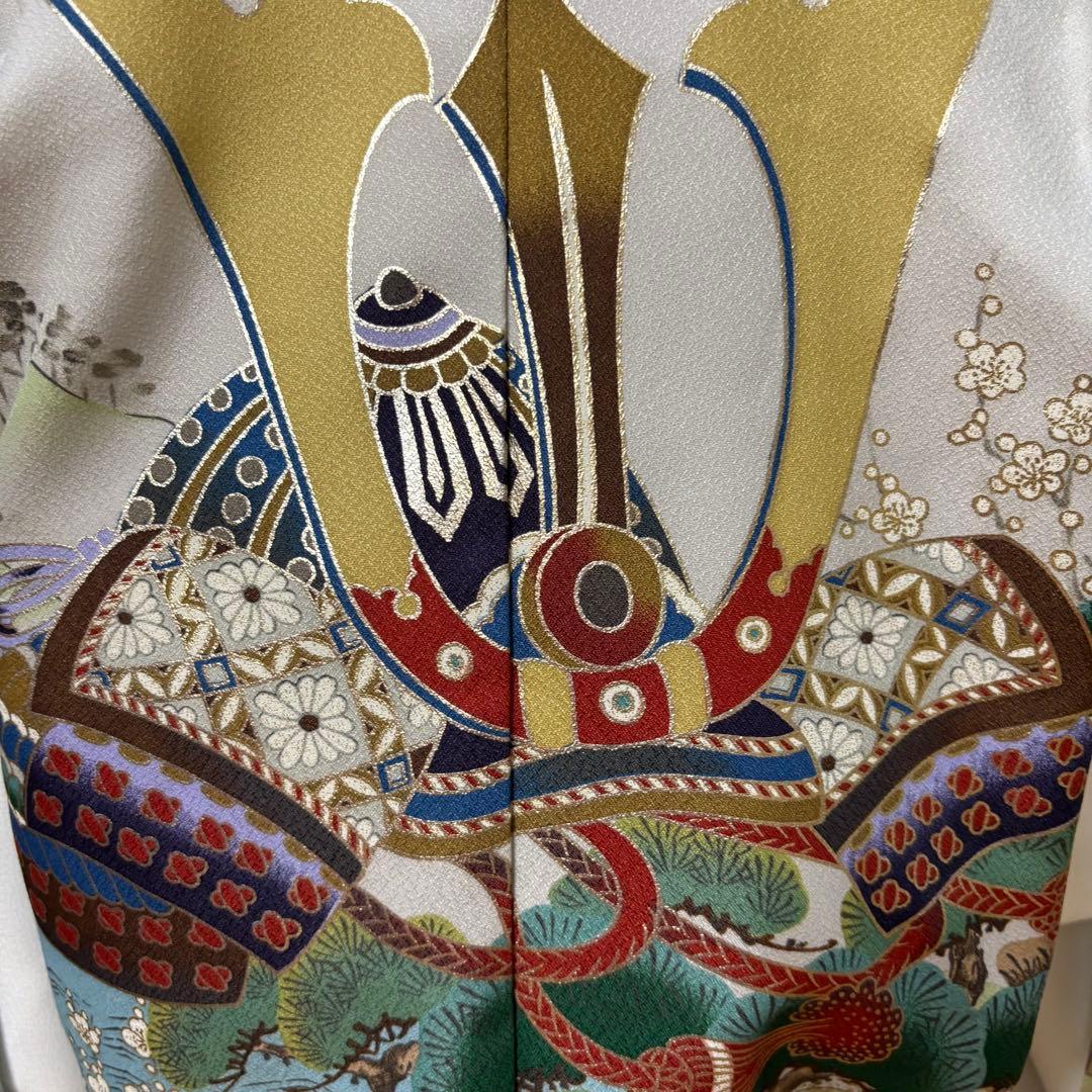 美品七五三五歳‼️白地豪華絢爛着物 男の子 袴 完全️フルセット‼️お家から揃えるなし
