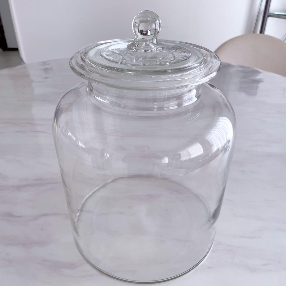 戦前 昭和レトロ 煎餅瓶 ガラス 気泡入り 昭和 保存瓶 駄菓子瓶 ガラス