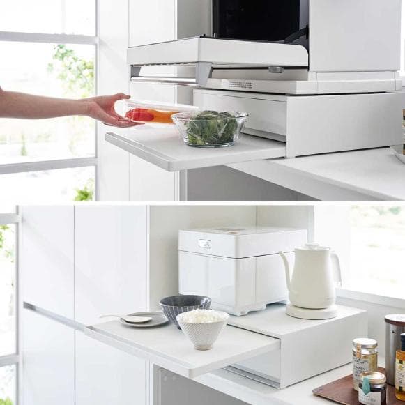 tower ツーウェイ キッチン家電下引き出し&スライドテーブル 幅45cm