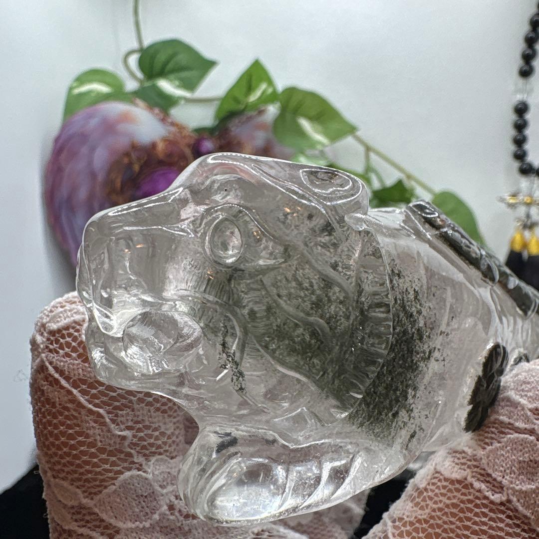 水晶ガーデン♡手彫りタイガー♡虎♡No.1032