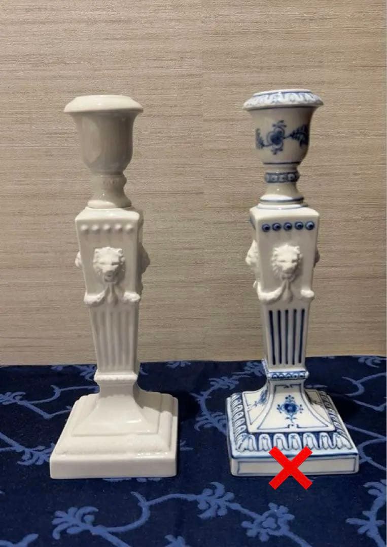 貴重◼️ロイヤルコペンハーゲン ホワイトフルーテッド キャンドルスタンド 燭台