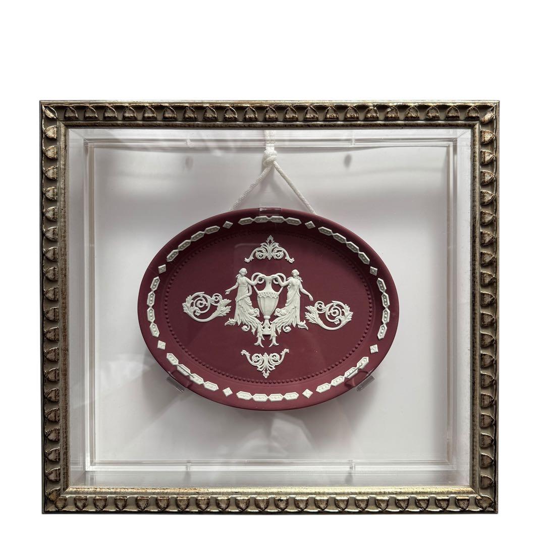 【希少/額装品】ウェッジウッド クリムゾン ジャスパー プレート 1910年代