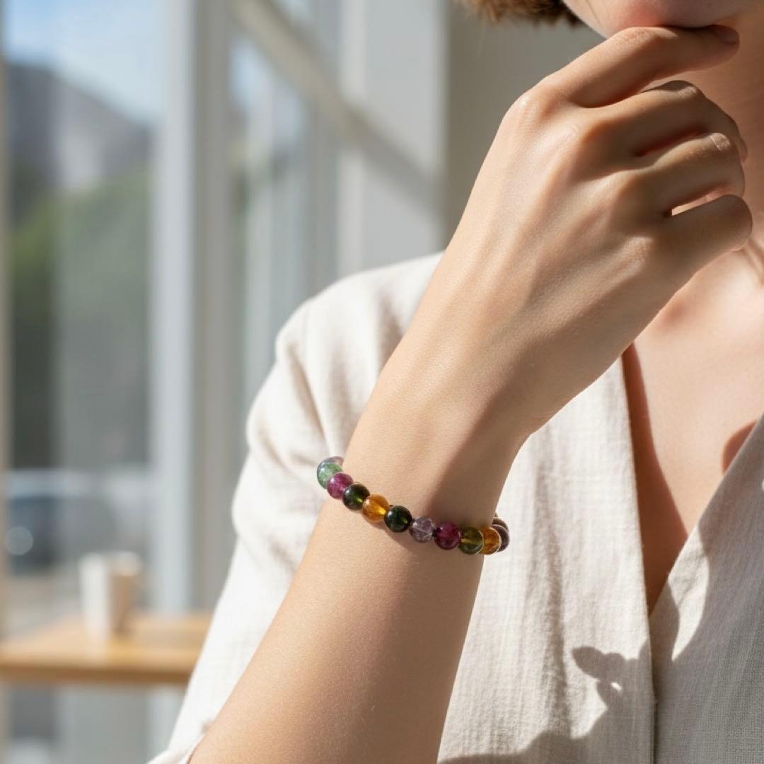 濃厚高品質✨ブラジル産パーティカラートルマリンブレスレット
