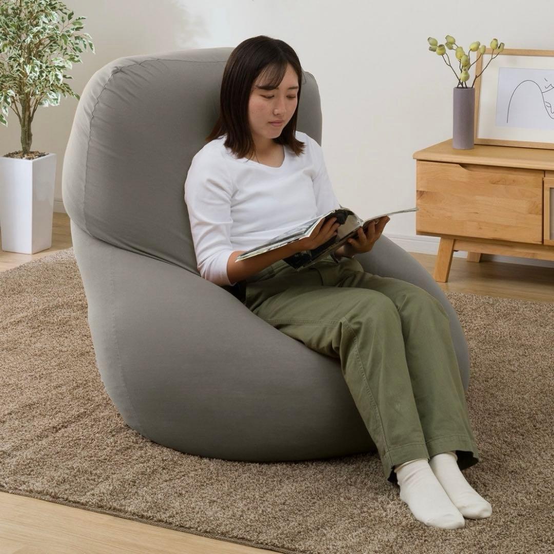 ニトリ　ビーズクッション　角丸（メガ）　グレー