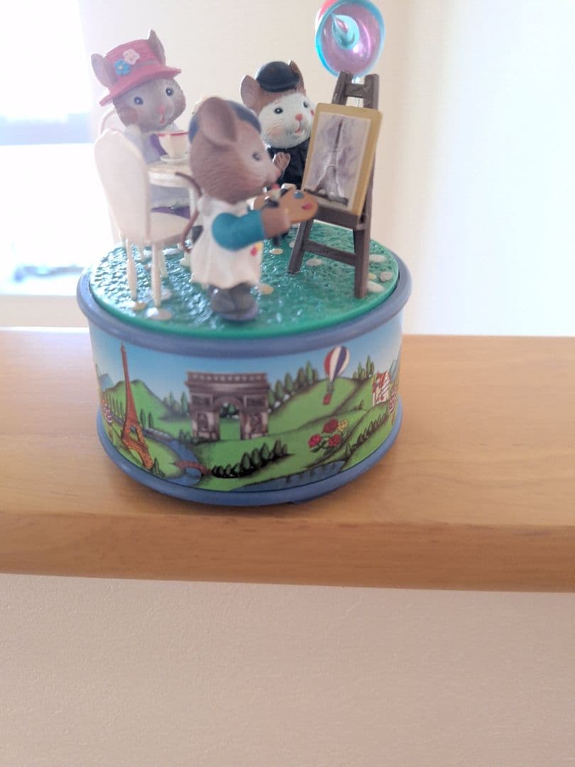 希少　ENESCO　ネズミの画家　エッフェル塔　パリ　オルゴール