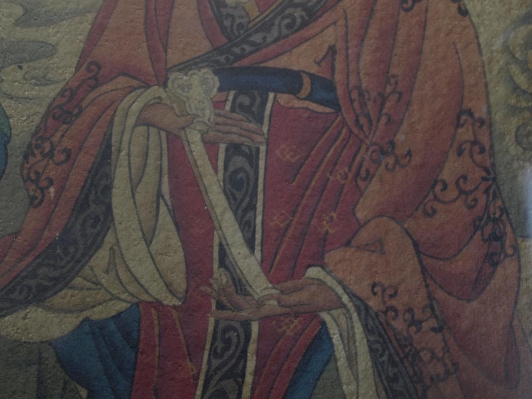 古民家整理品 中国唐時代敦煌莫高窟壁画 彩絵人物像 AK1823A6-4 - メルカリ