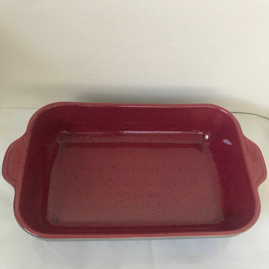 新品　イングランド製　DENBY 陶器製オーブン皿 サラダボウル　赤青