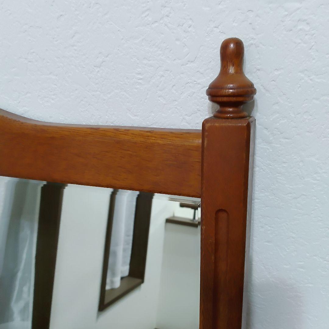 アンティーク　ウォールミラー　壁掛け鏡　面取り鏡　フック付き　匿名配送　送料無料