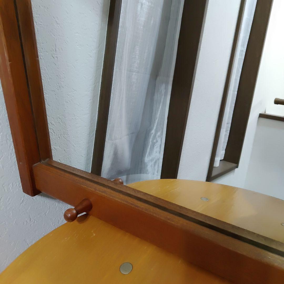 アンティーク　ウォールミラー　壁掛け鏡　面取り鏡　フック付き　匿名配送　送料無料