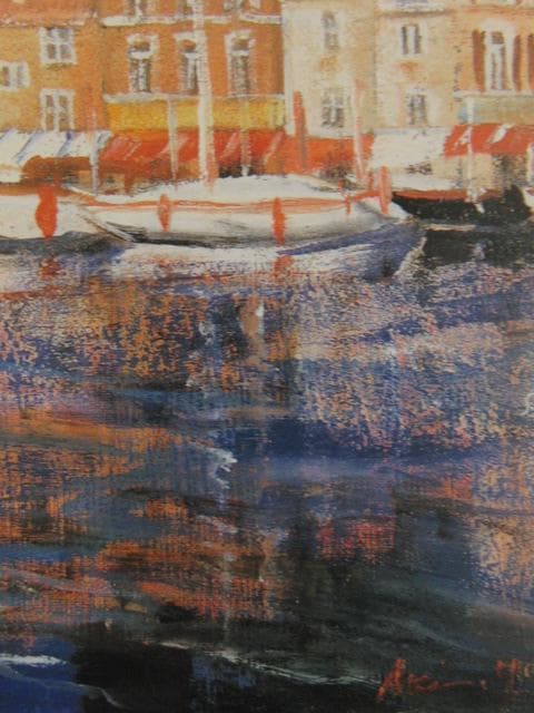 山本亞稀、【サント・ロペ港】、希少な限定額装用画集画、新品高級額