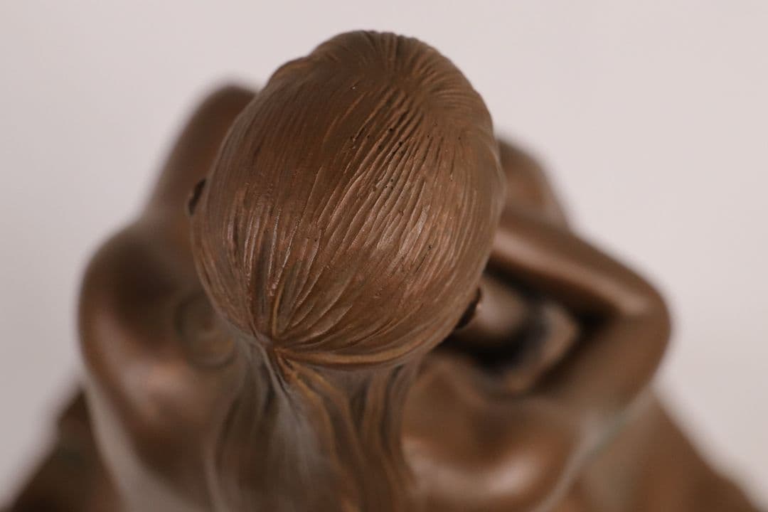 高岡銅器 稲田喜秀 プロムナード 限定31/750 鋳銅製 置物 女性 M878