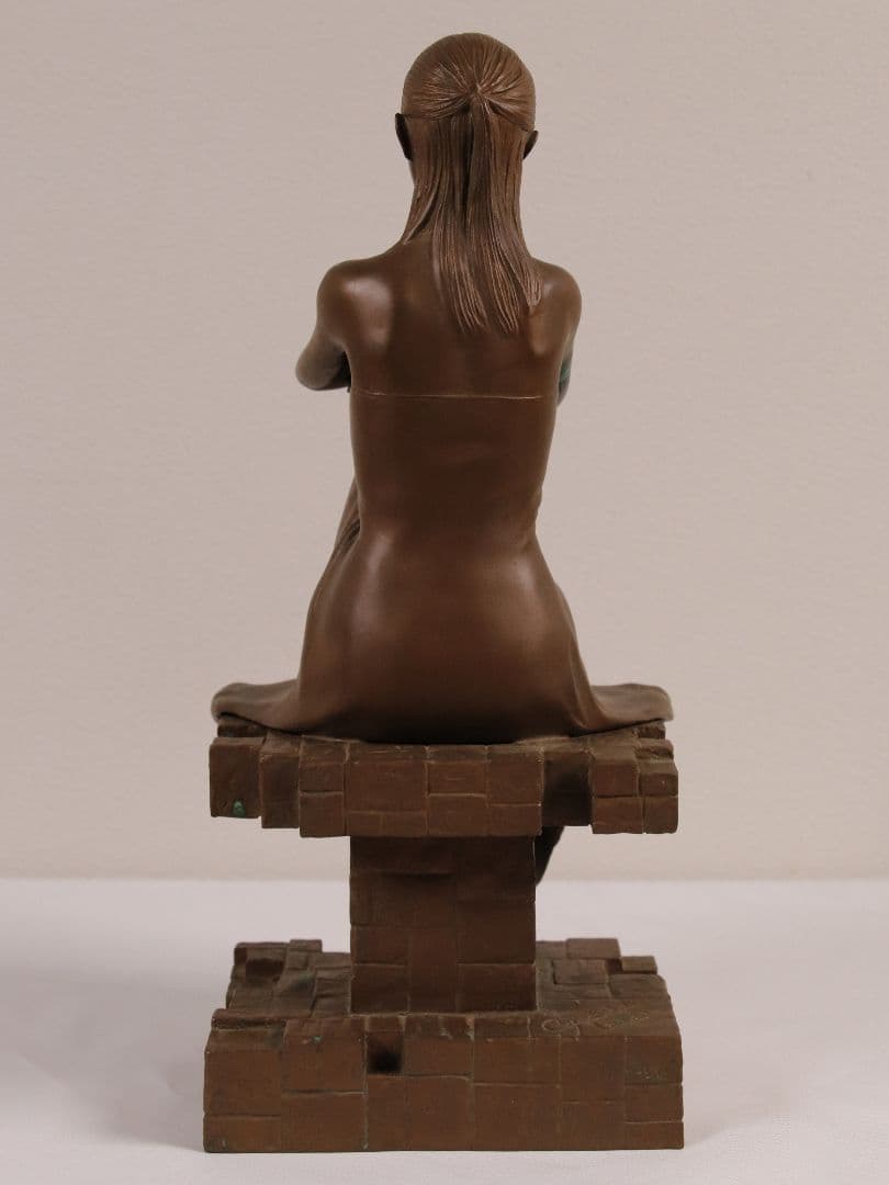 高岡銅器 稲田喜秀 プロムナード 限定31/750 鋳銅製 置物 女性 M878