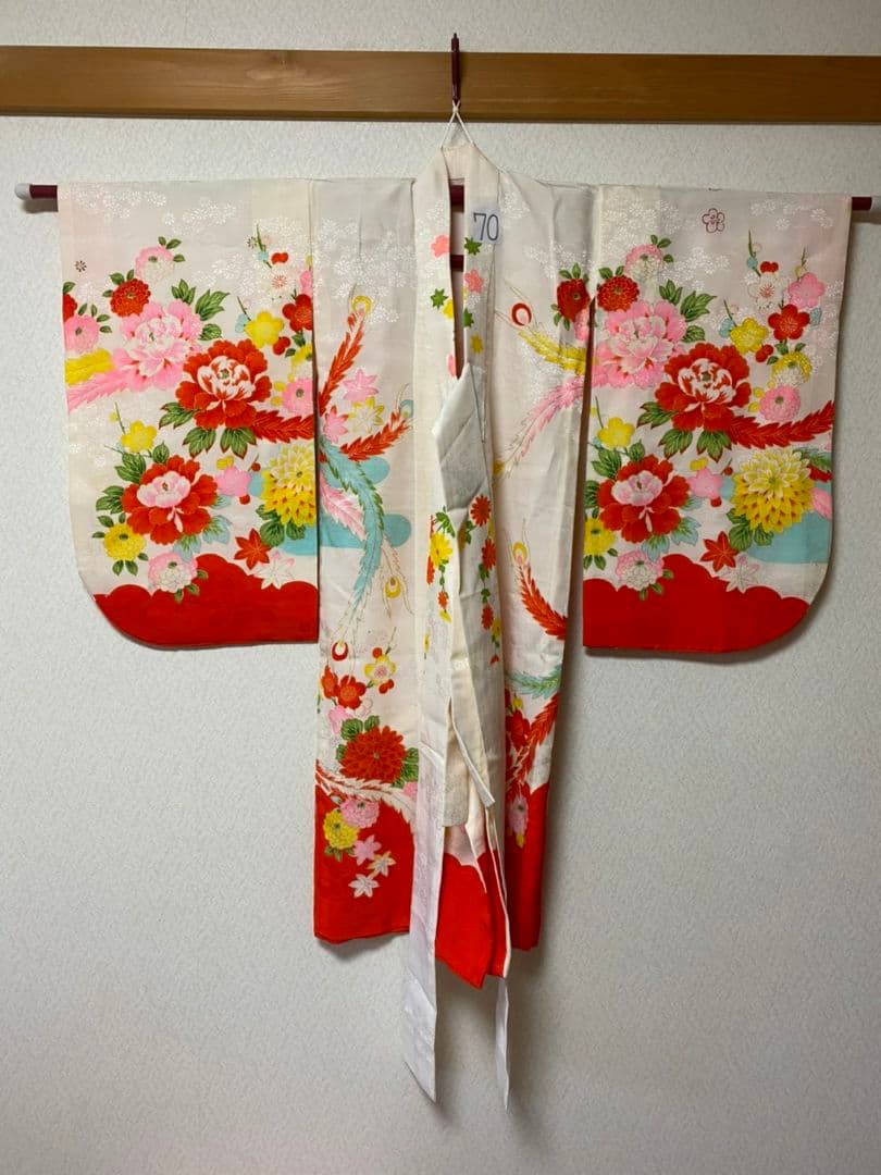 No.70正絹アンティーク子供着物着丈92センチ裄丈47センチ