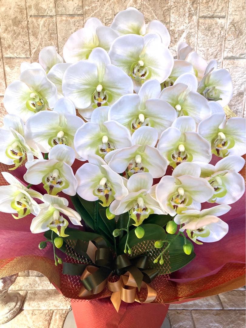 光触媒　人工観葉植物　ウォールグリーン　フェイク　フラワー　リアル胡蝶蘭wg