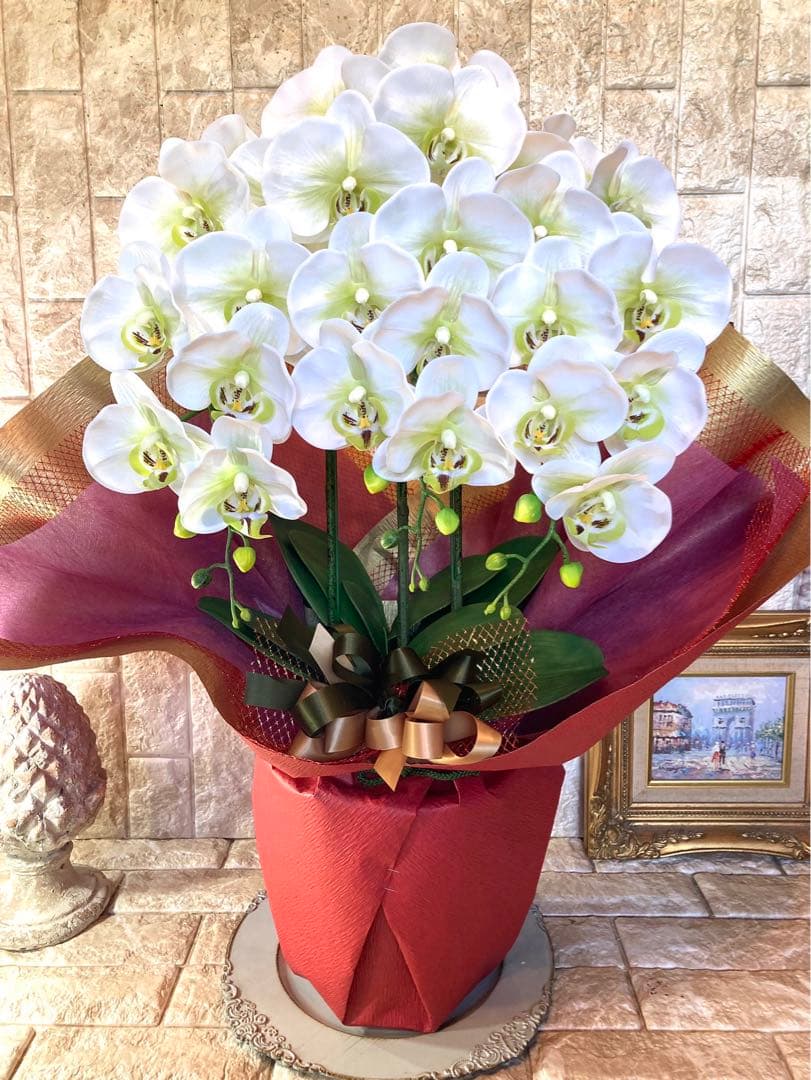 光触媒　人工観葉植物　ウォールグリーン　フェイク　フラワー　リアル胡蝶蘭wg