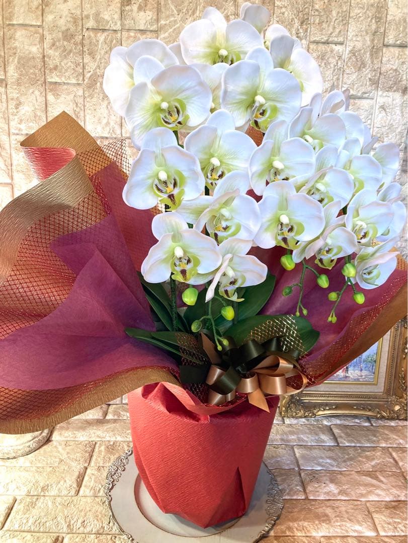 光触媒　人工観葉植物　ウォールグリーン　フェイク　フラワー　リアル胡蝶蘭wg