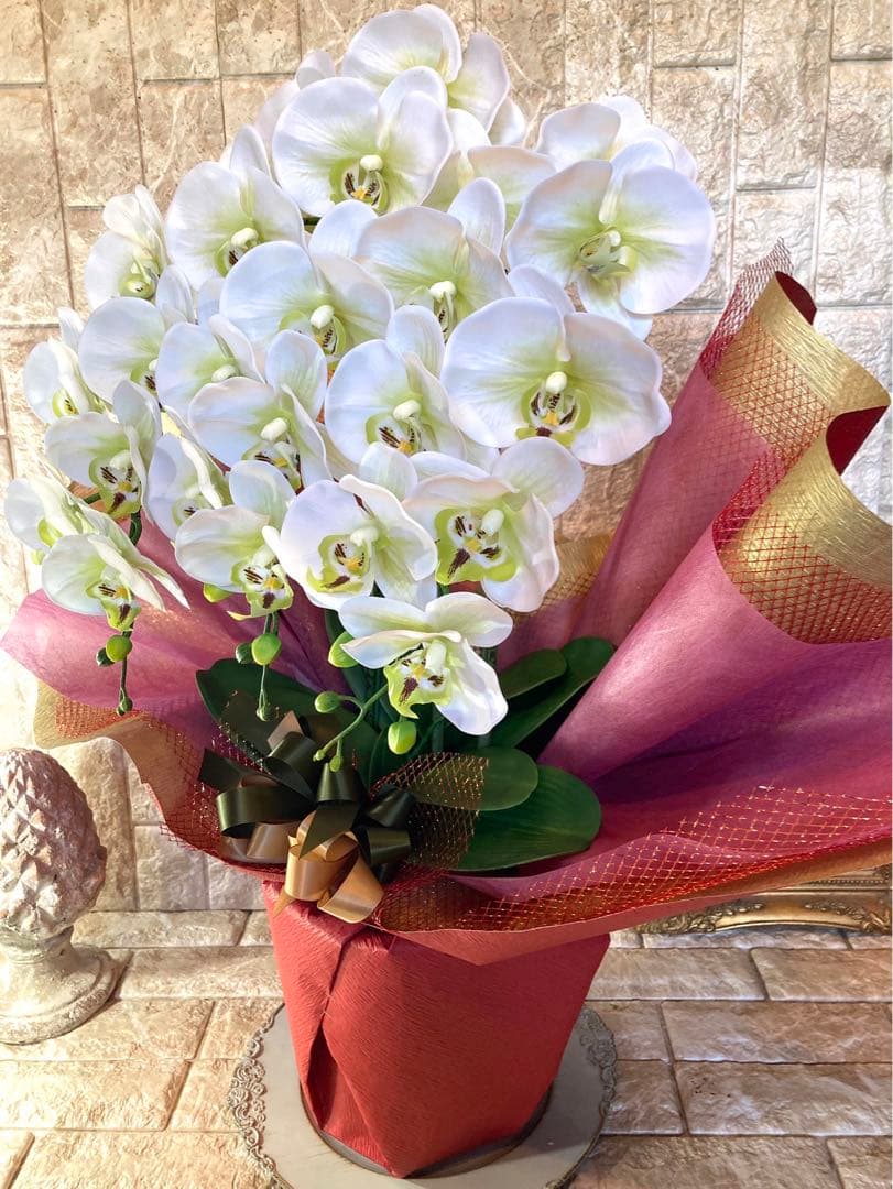 光触媒　人工観葉植物　ウォールグリーン　フェイク　フラワー　リアル胡蝶蘭wg