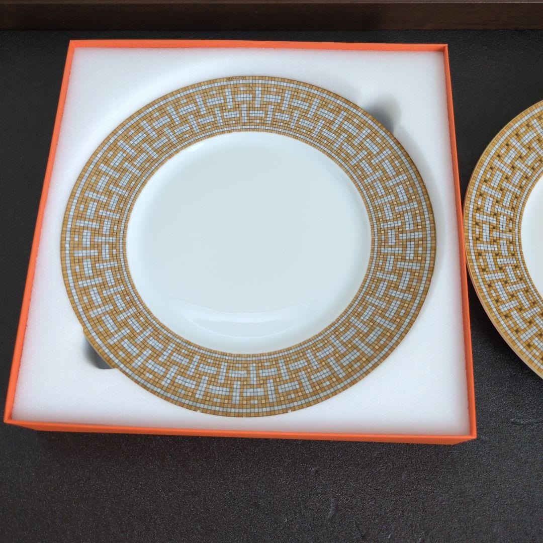 （極美品）エルメス　ディナープレート 〈モザイク 24〉 ゴールド 2枚セット