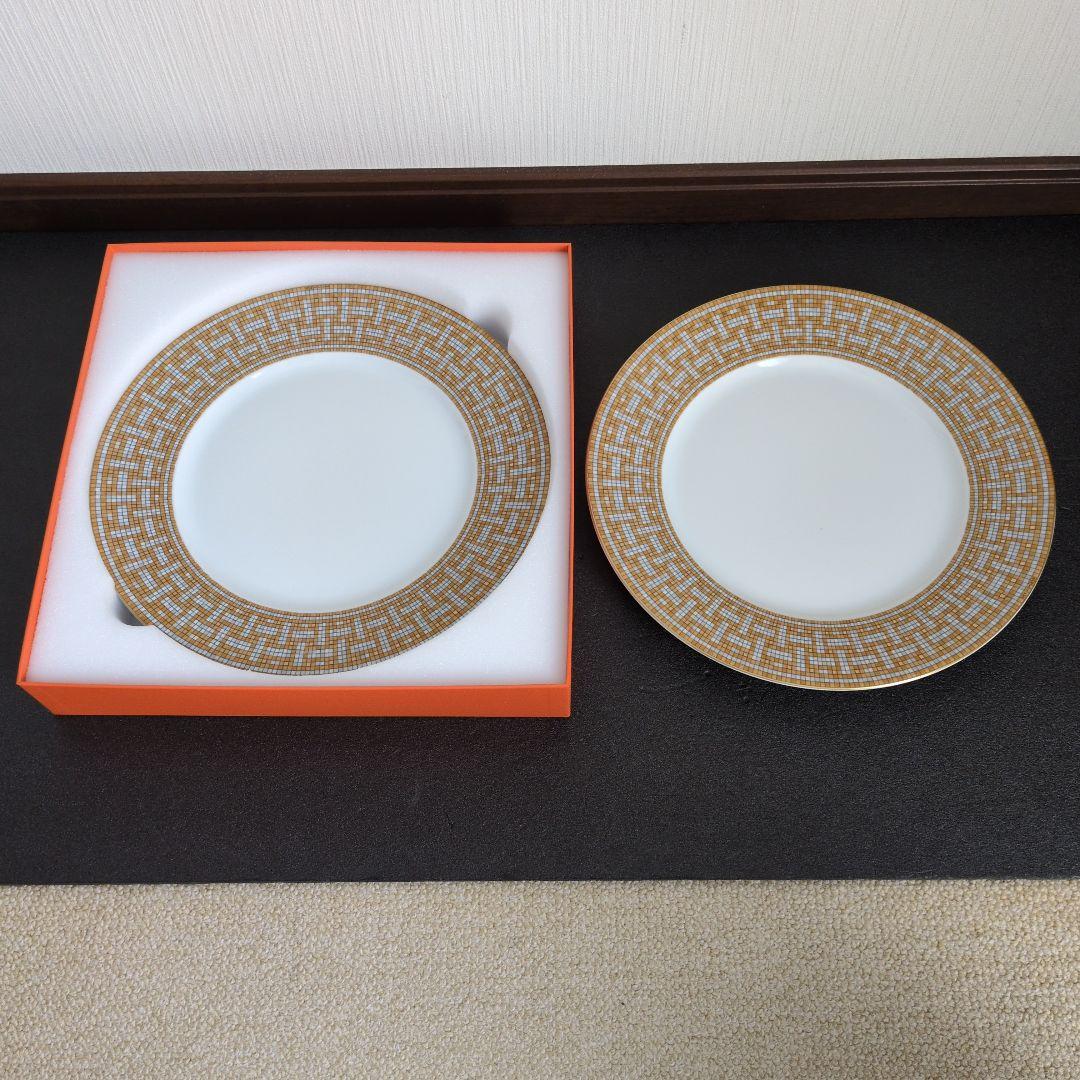 （極美品）エルメス　ディナープレート 〈モザイク 24〉 ゴールド 2枚セット