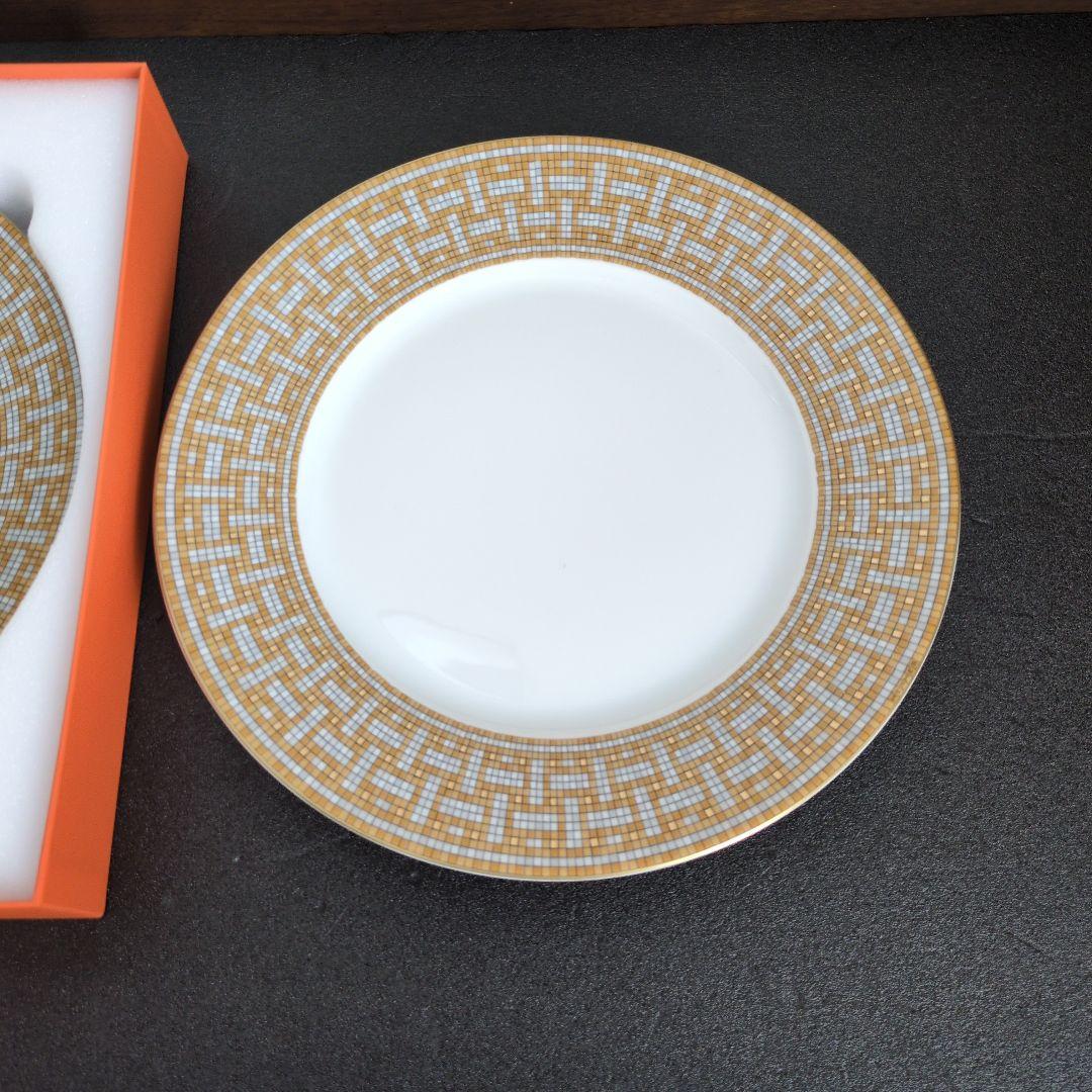 （極美品）エルメス　ディナープレート 〈モザイク 24〉 ゴールド 2枚セット
