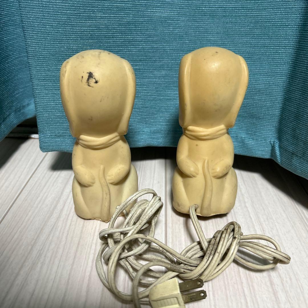 vintageスヌーピーソフビライトスタンド ペアセット
