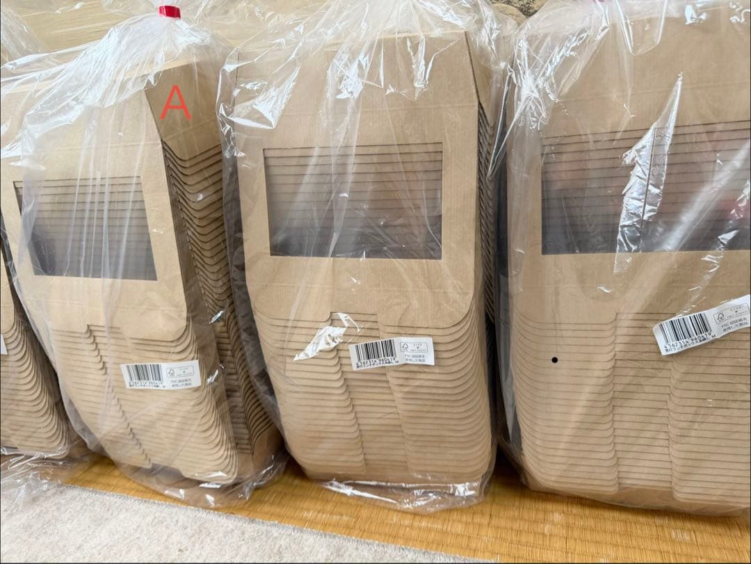 未使用 窓付きランチボックス 未晒し M クラフト フードパック 使い捨て容器