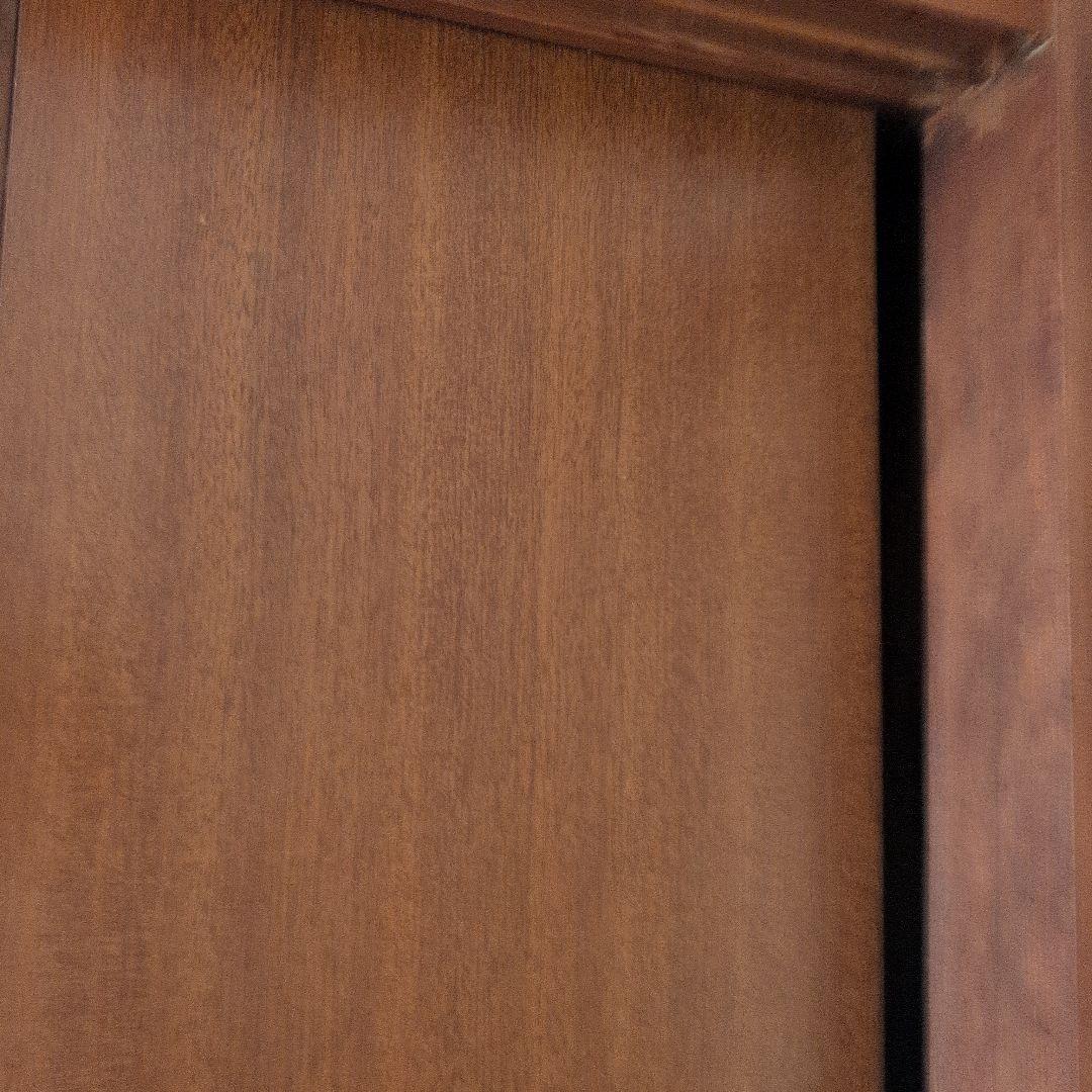 木製食器棚 ガラス扉付き ダークブラウン