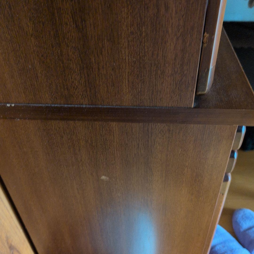 木製食器棚 ガラス扉付き ダークブラウン