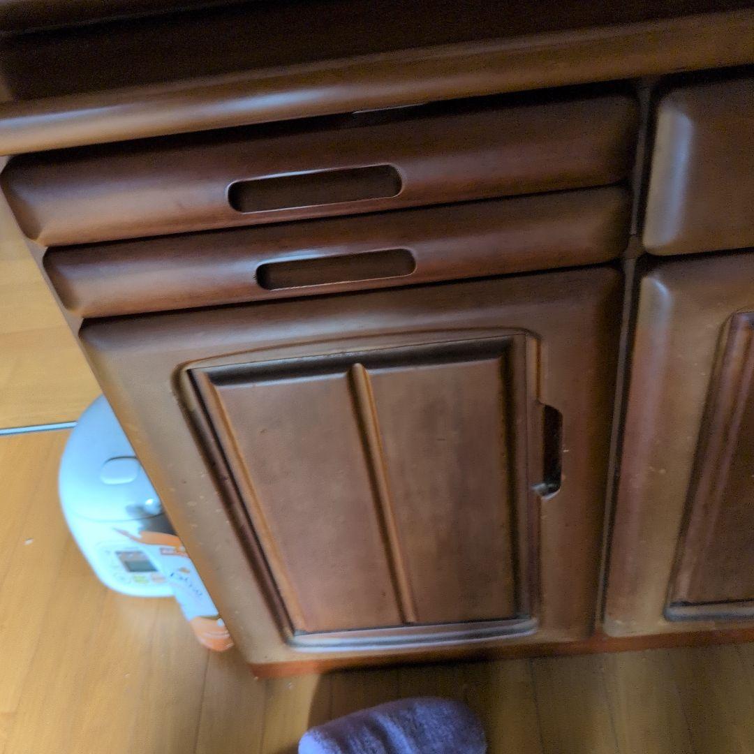 木製食器棚 ガラス扉付き ダークブラウン