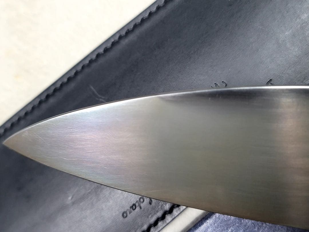 池田　辰夫　水本焼　白ニ鋼　牛刀300mm