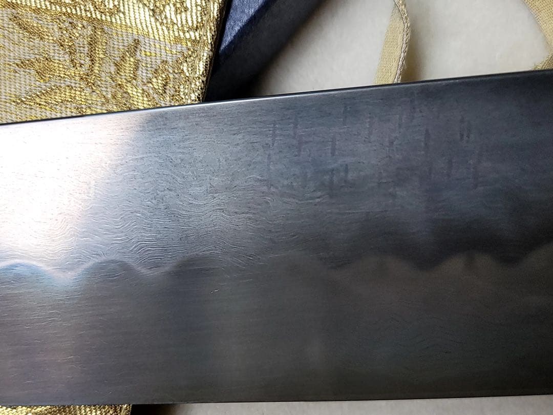 池田　辰夫　水本焼　白ニ鋼　牛刀300mm