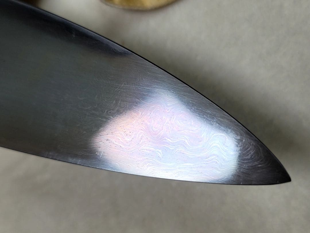 池田　辰夫　水本焼　白ニ鋼　牛刀300mm