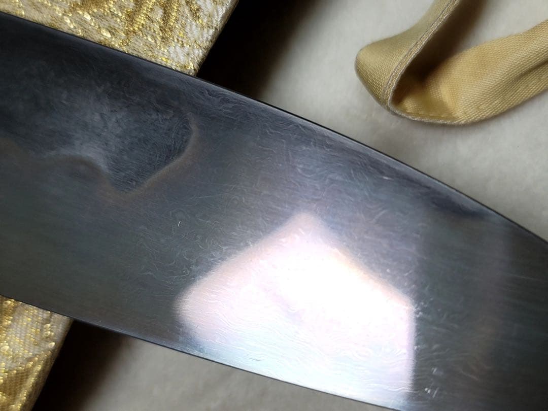 池田　辰夫　水本焼　白ニ鋼　牛刀300mm