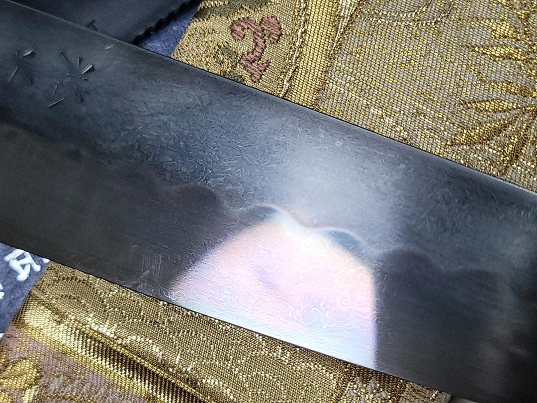 池田　辰夫　水本焼　白ニ鋼　牛刀300mm