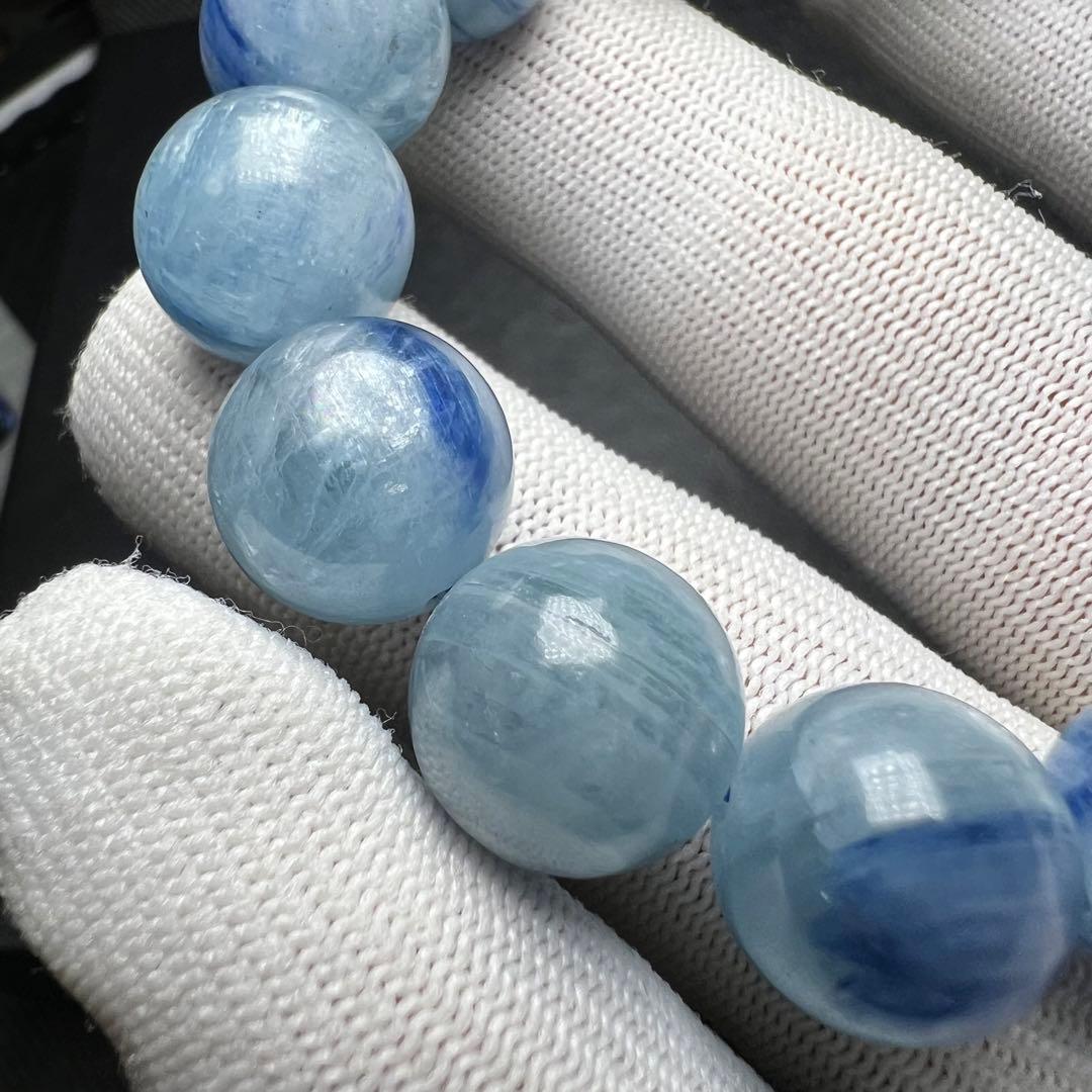 【67253】天然 カイヤナイト 13.4mm ブレスレット 天然石