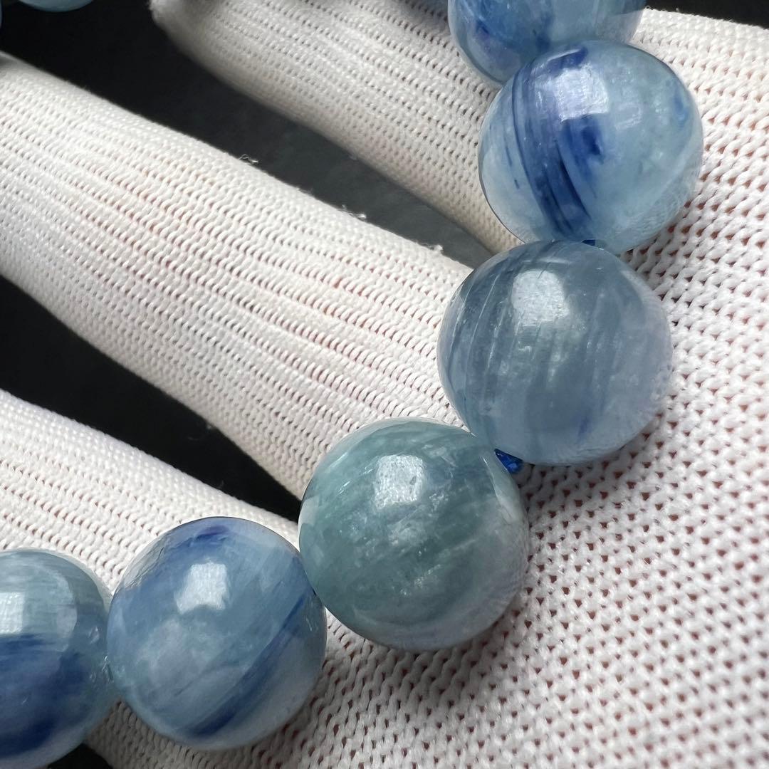 【67253】天然 カイヤナイト 13.4mm ブレスレット 天然石