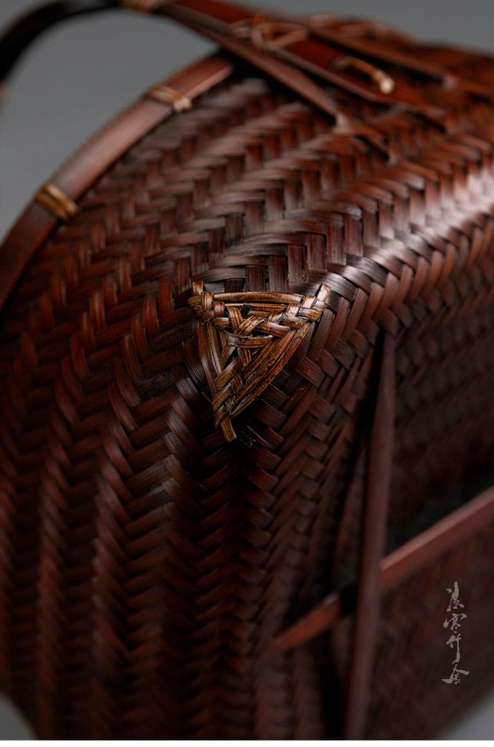 竹細工 極上品 茶道具 茶器収納 収納 手作工芸品  買い物かご