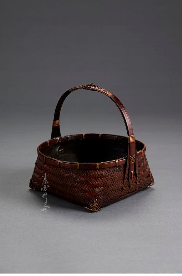 竹細工 極上品 茶道具 茶器収納 収納 手作工芸品  買い物かご