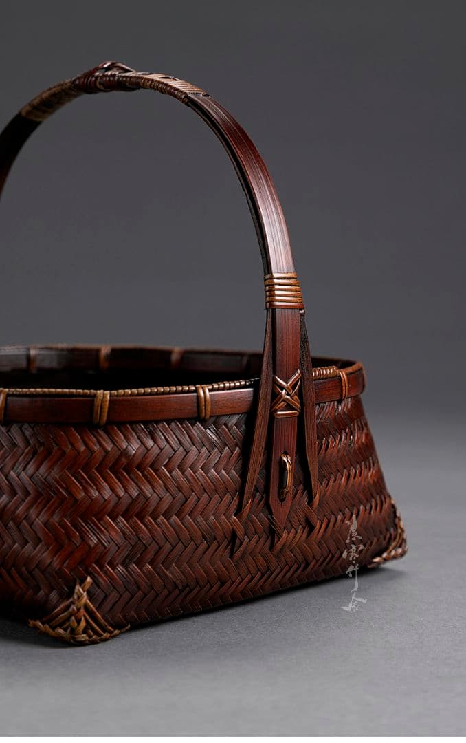 竹細工 極上品 茶道具 茶器収納 収納 手作工芸品  買い物かご