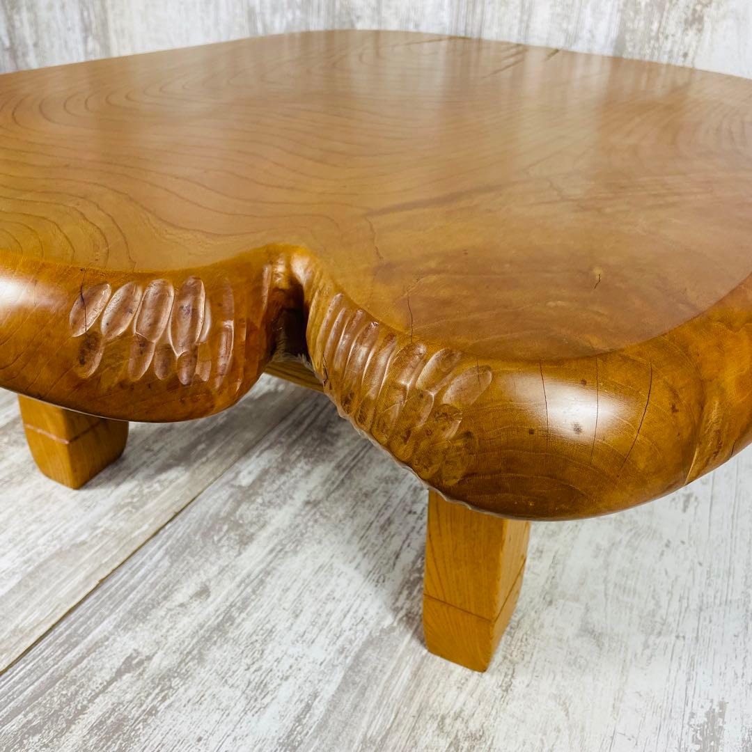 昭和レトロ 木製 天然木 一枚板 脚付き 座卓 センターテーブル 古家具