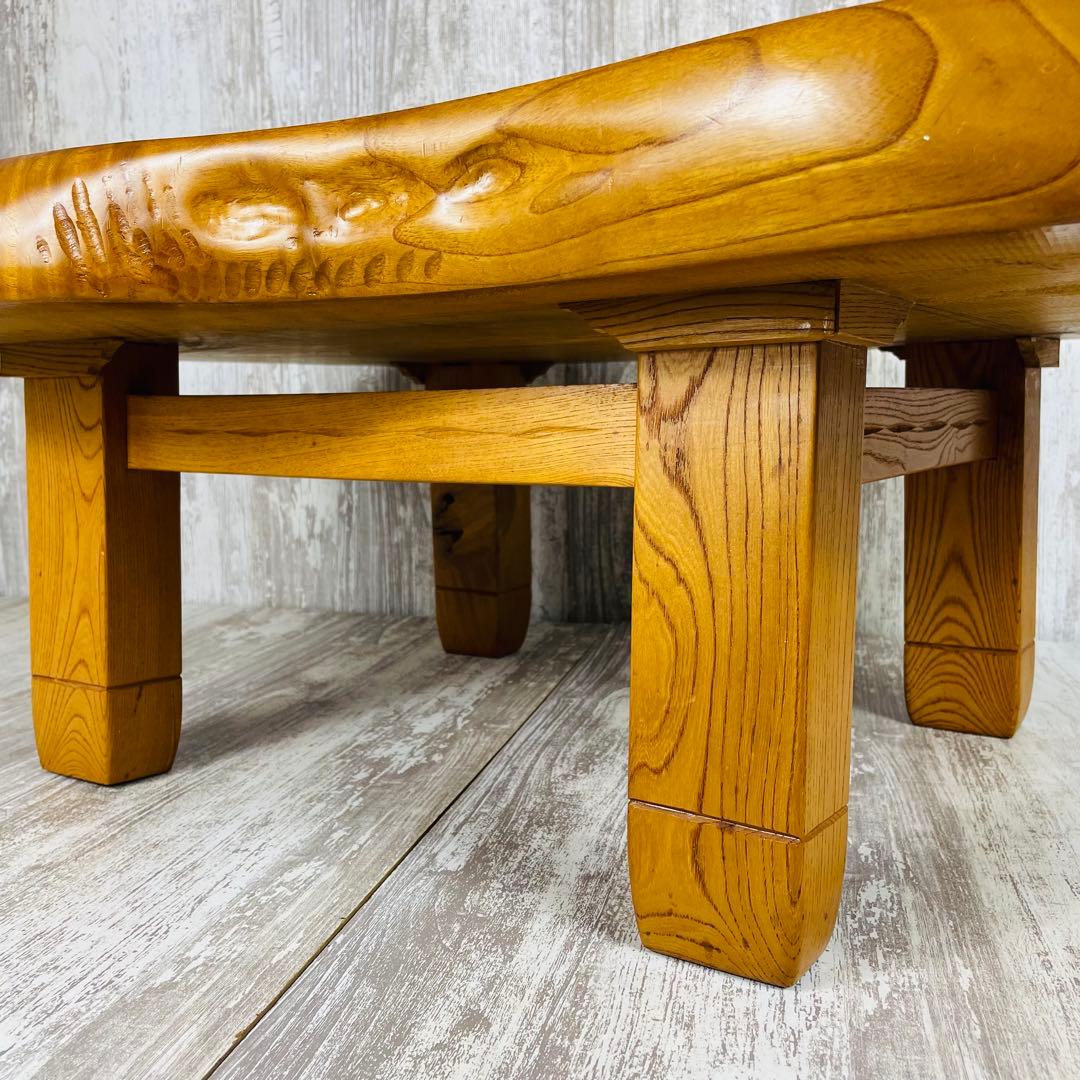 昭和レトロ 木製 天然木 一枚板 脚付き 座卓 センターテーブル 古家具