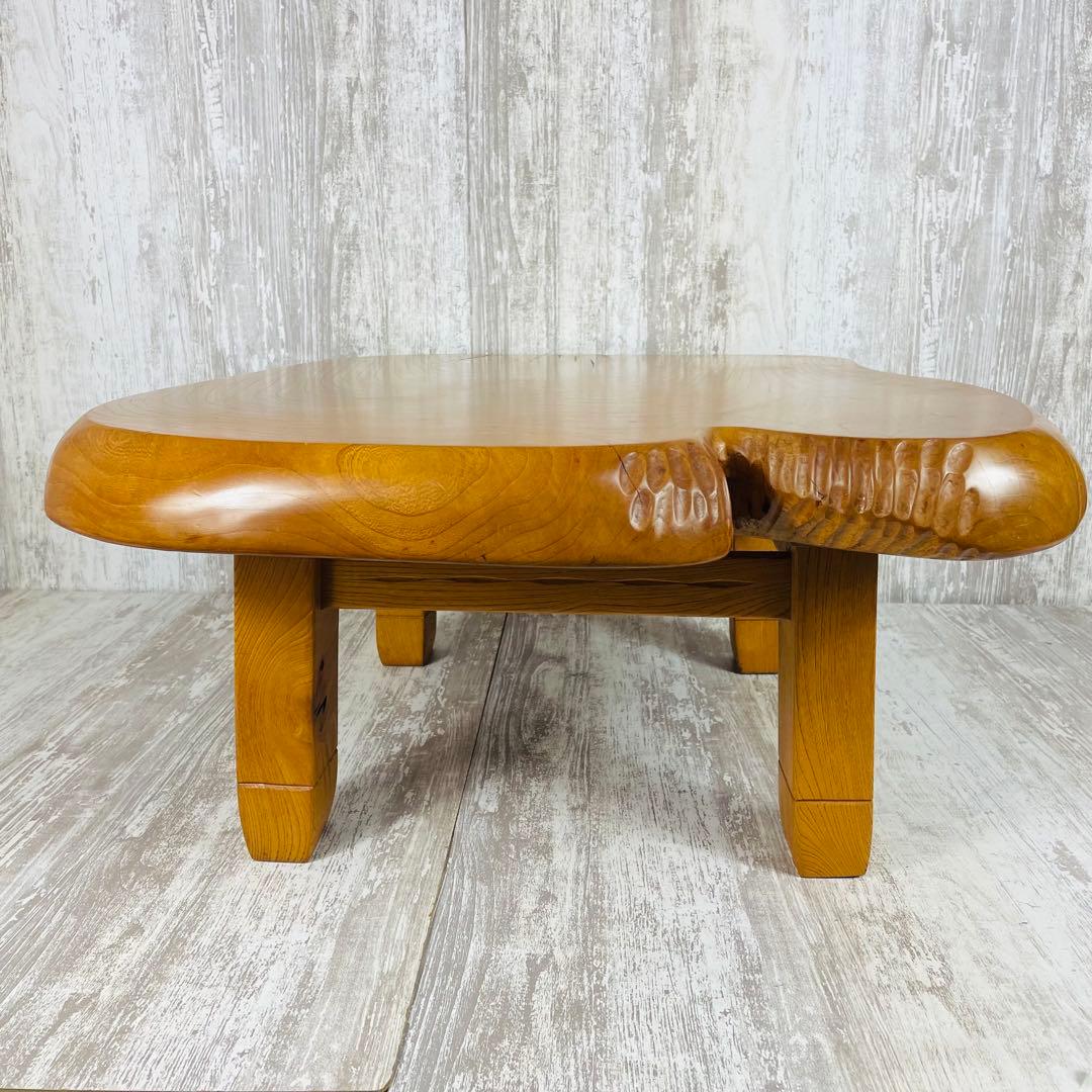 昭和レトロ 木製 天然木 一枚板 脚付き 座卓 センターテーブル 古家具