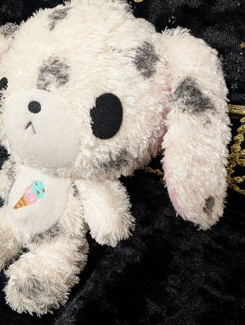 希少】シュガーバニーズ ぬいぐるみ ぶちうさ 刺繍入りアイスクリーム