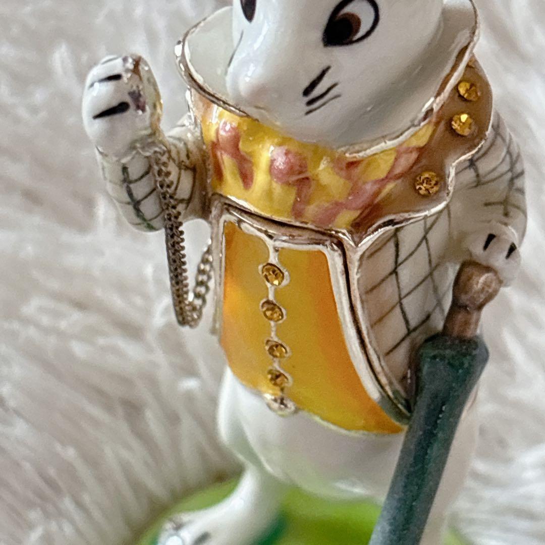 デコピン様リクエスト品】不思議の国のアリス ホワイトラビット 時計うさぎ ジュエ