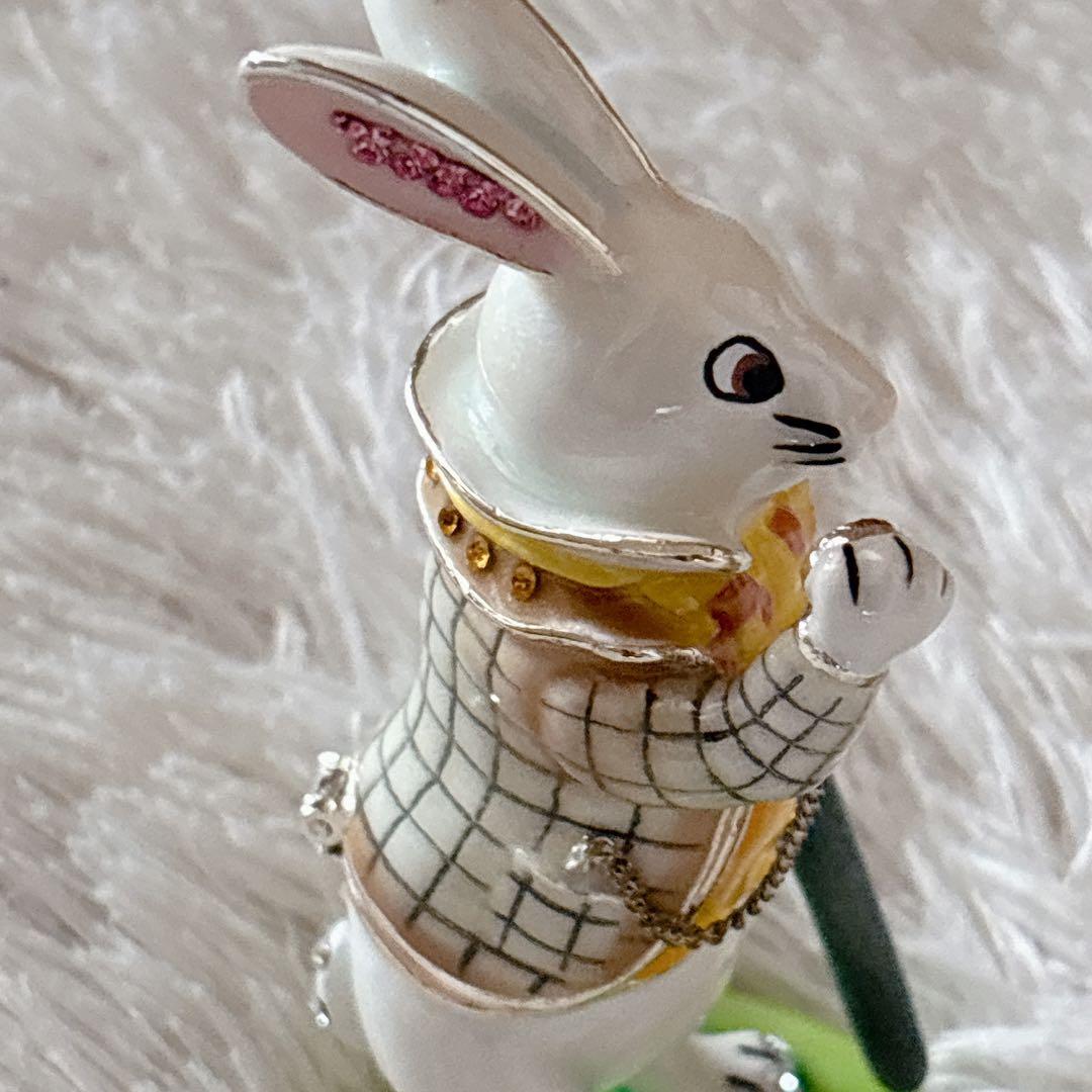 デコピン様リクエスト品】不思議の国のアリス ホワイトラビット 時計うさぎ ジュエ