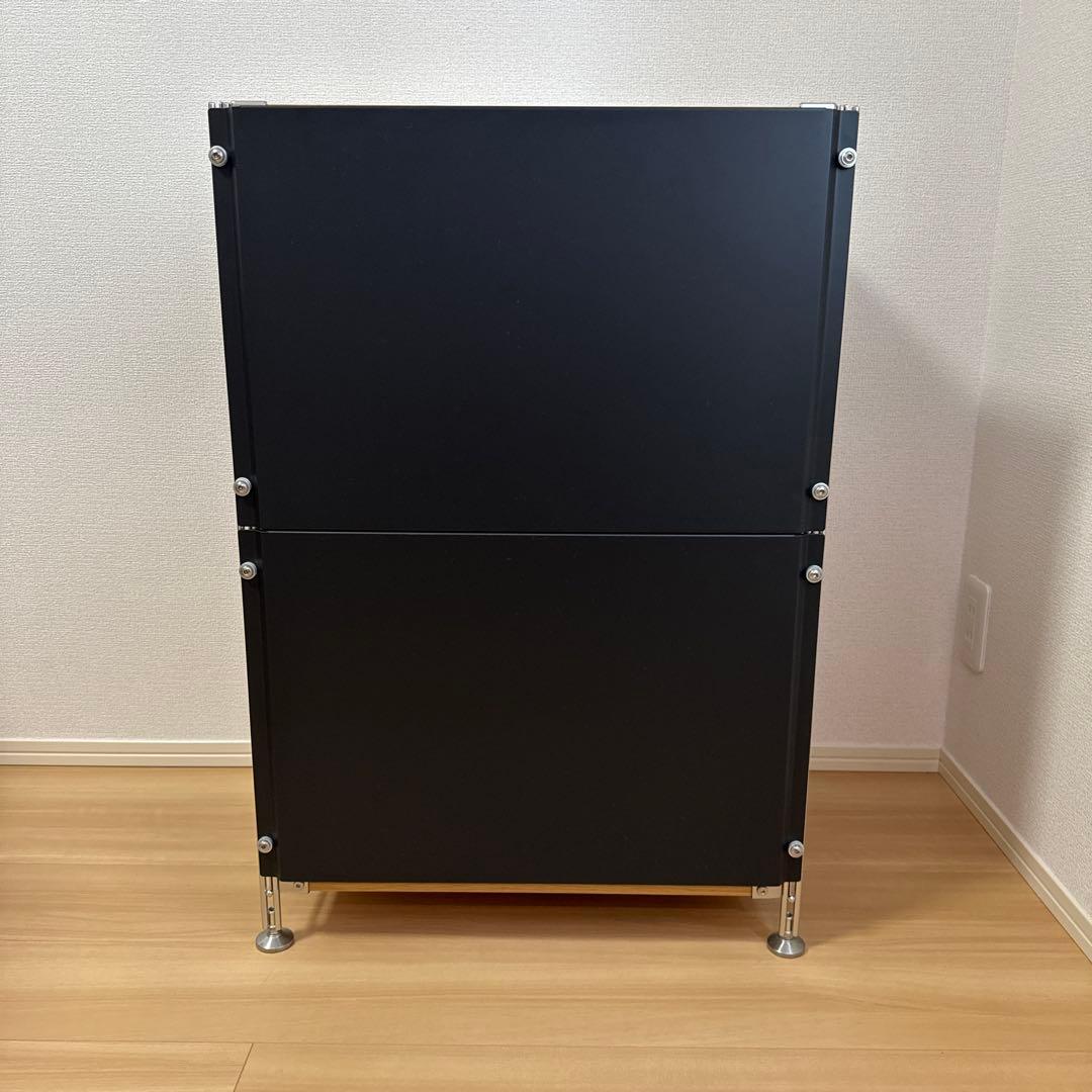 無印良品 ステンレスユニットシェルフ オーク材 バックパネル付き