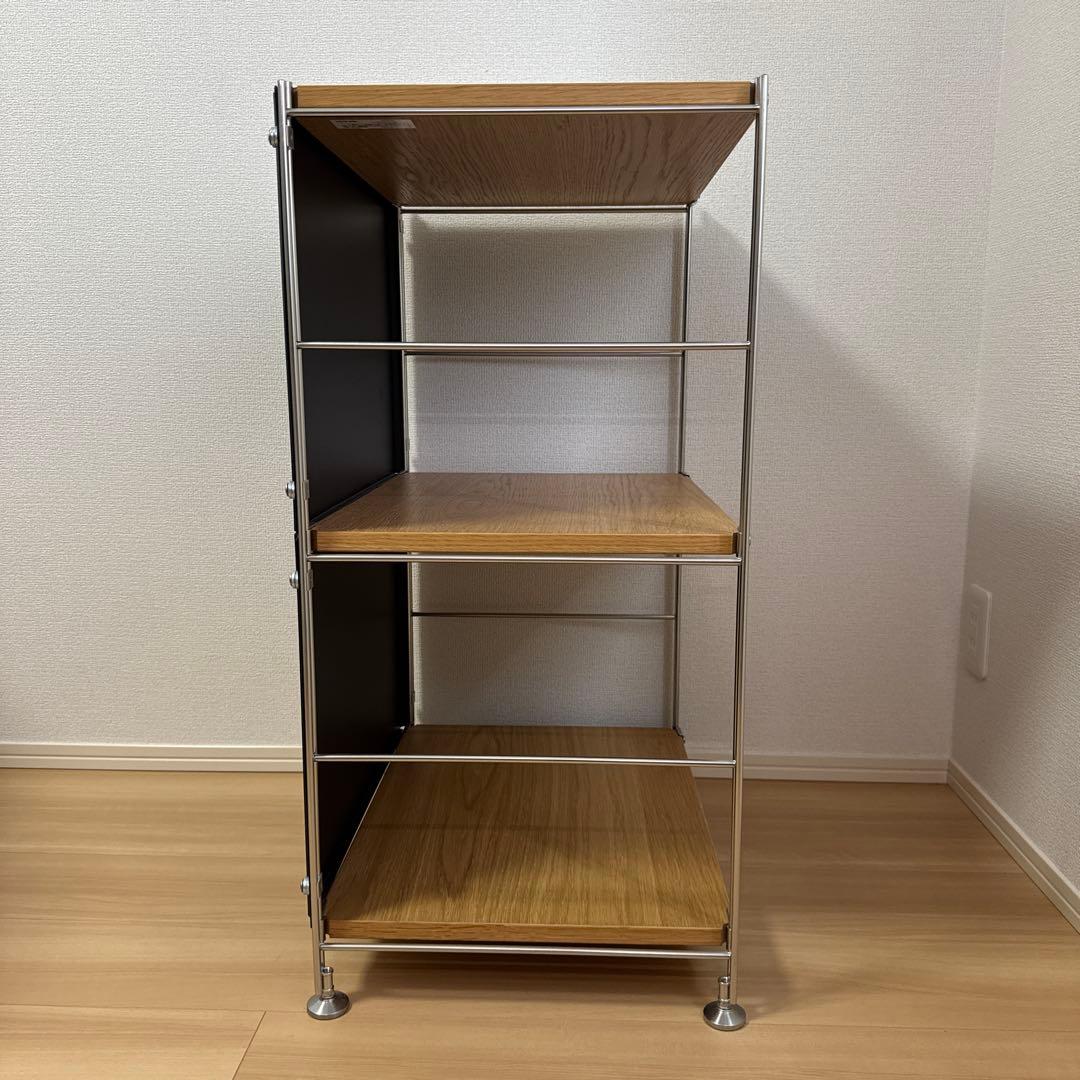 無印良品 ステンレスユニットシェルフ オーク材 バックパネル付き