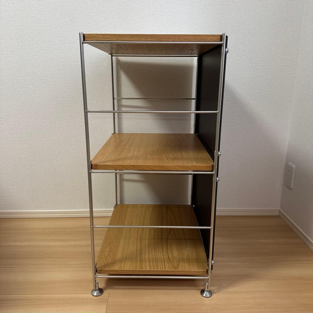無印良品 ステンレスユニットシェルフ オーク材 バックパネル付き