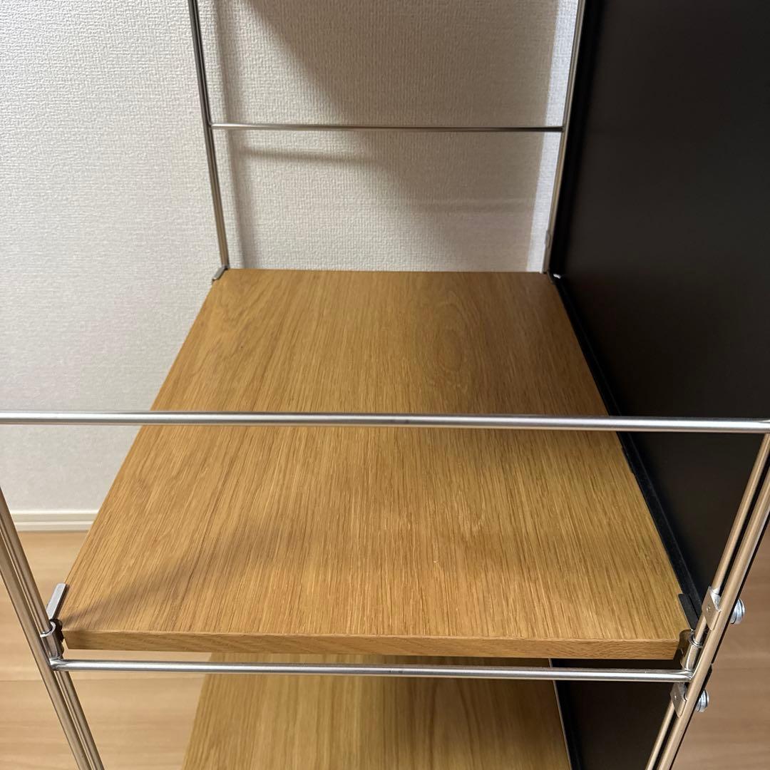 無印良品 ステンレスユニットシェルフ オーク材 バックパネル付き